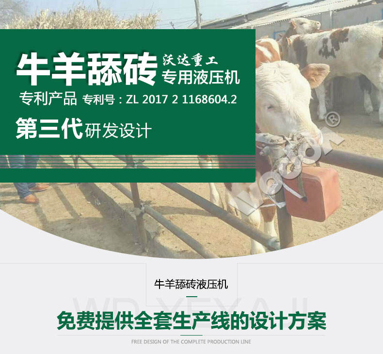 牛羊(yang)舔磚專用(yong)液壓機